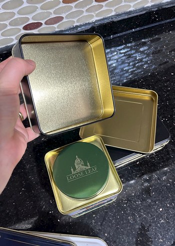 Khaki Renkli Metal İngiliz metal çay  Kutu - Görsel 9