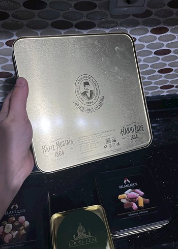 Khaki Renkli Metal İngiliz metal çay  Kutu - Görsel 4