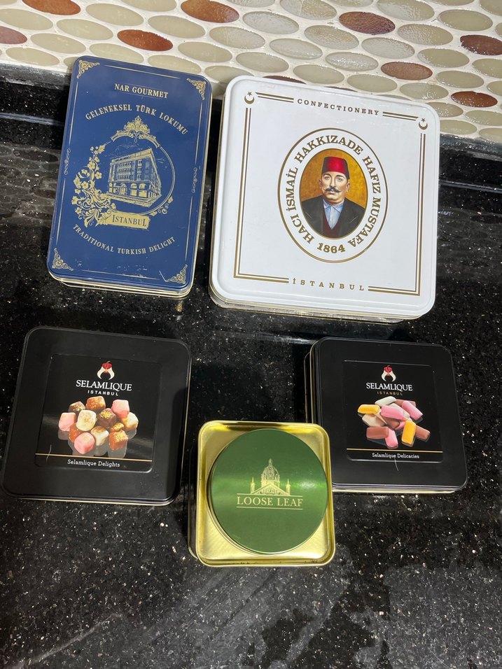 Khaki Renkli Metal İngiliz metal çay  Kutu - Görsel 2