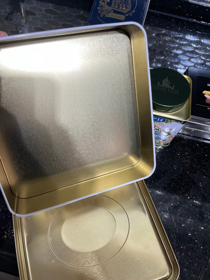 Khaki Renkli Metal İngiliz metal çay  Kutu - Görsel 5