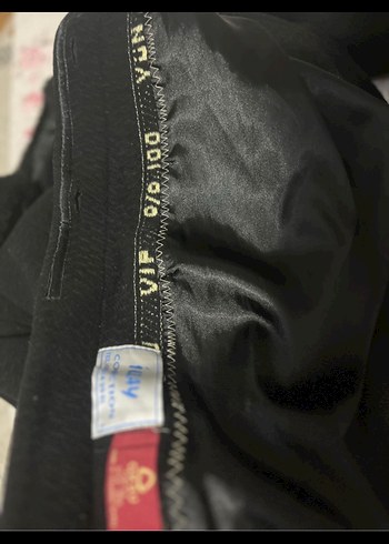 Siyah Uzun yün Kaban, Kürk Detaylı - Görsel 3