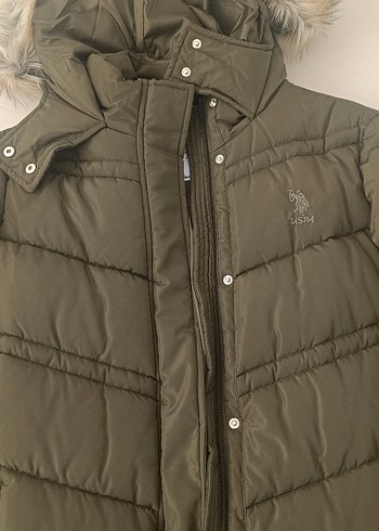 Uspa Polo Kürk Detaylı Uzun Kadın Kaban - Görsel 10