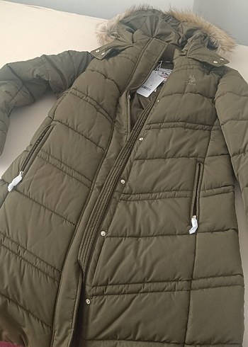 Uspa Polo Kürk Detaylı Uzun Kadın Kaban - Görsel 7