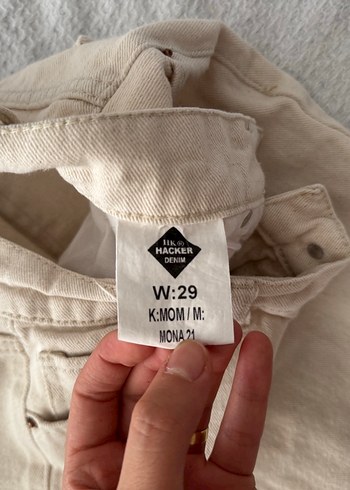 Diğer Bej Midi Kadın Kot Pantolon (Mom Jean)