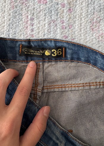 Diğer Kadın Mavi Bağcıklı Salaş Denim Pantolon
