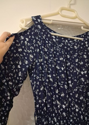 Lacivert Kadın Uzun Kollu Piliseli Elbise - Görsel 3