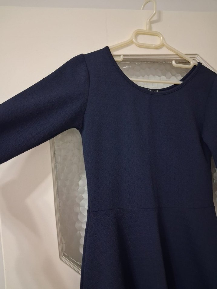 Lacivert Midi Basic Kadın Elbise - Görsel 2