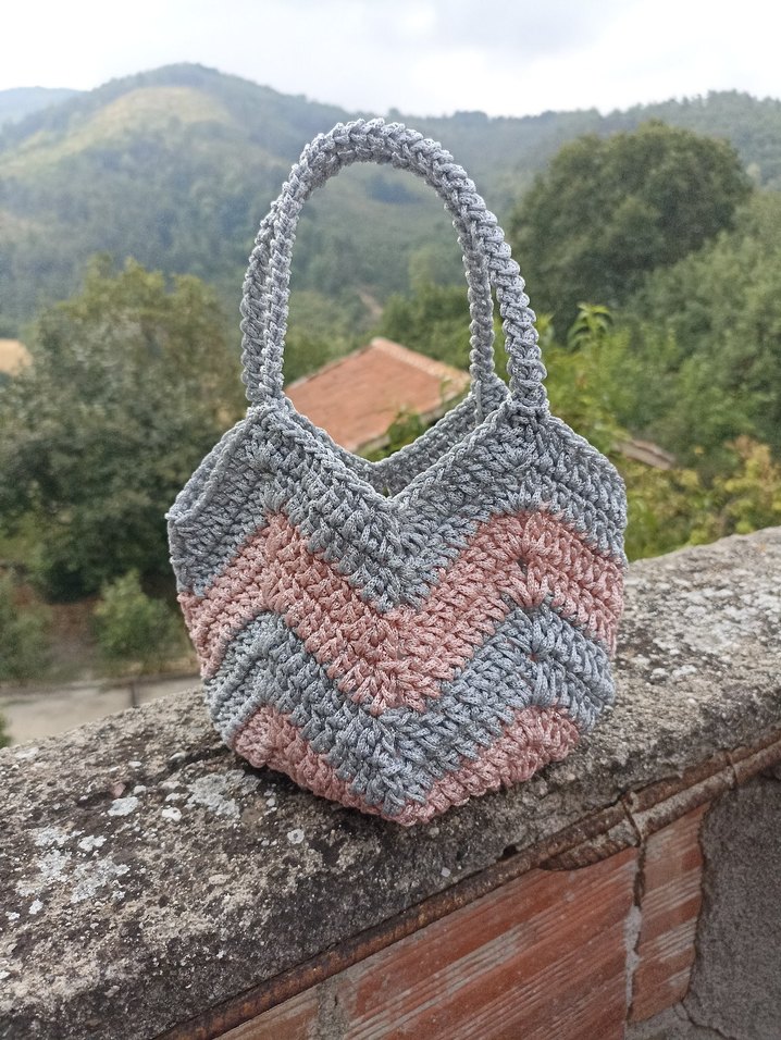 gri pembe lale model çanta - Görsel 3