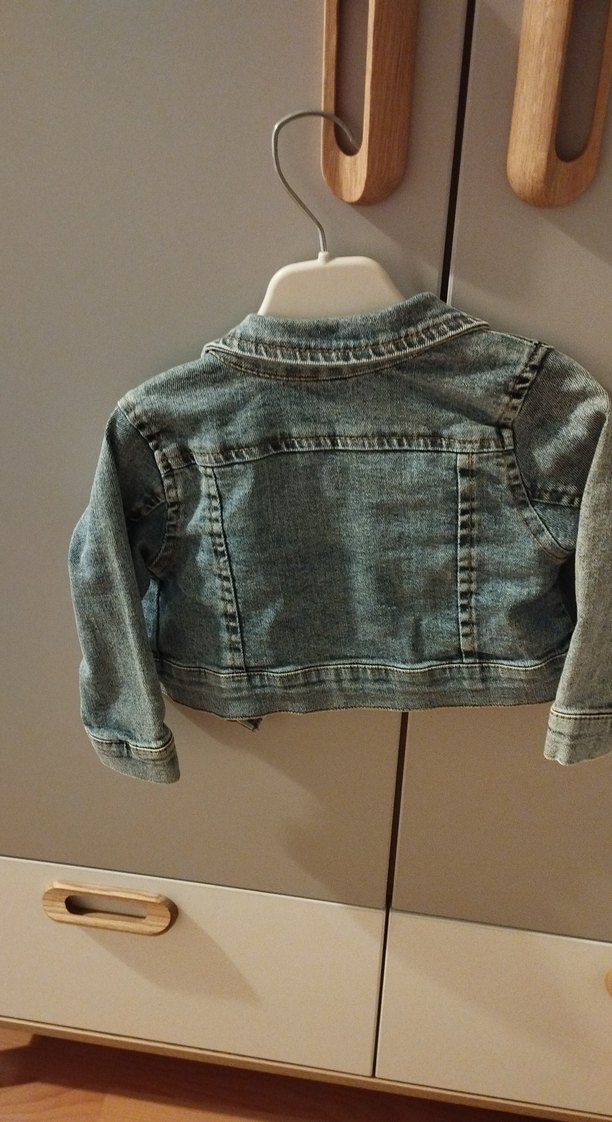 Nakışlı Düğmeli Kız Denim Ceket - Görsel 2