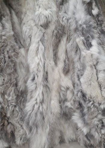 Gri Süet Kadın Kışlık Kürklü Uzun Ceket - Görsel 2