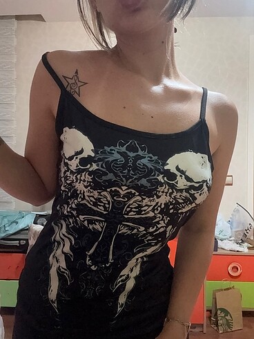 Gotik kuru kafa y2k bluz