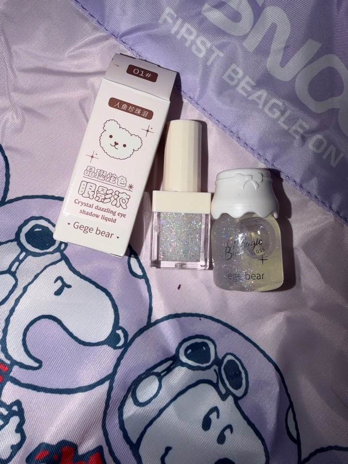 Gegebear simli eyeliner simli lip gloss - Görsel 2