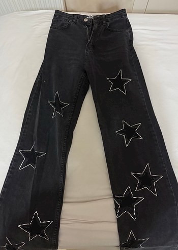 Zara Yıldız tül taş detaylı kot pantolon