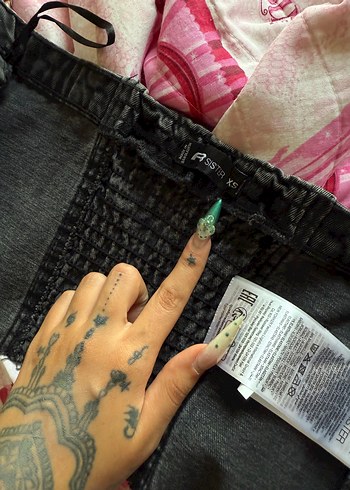 s Beden siyah Renk Siyah kot denim korse büstiyer