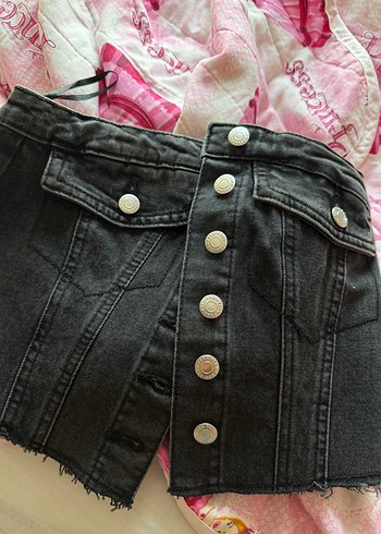 Zara Siyah kot denim korse büstiyer