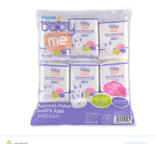 Baby Me bebek temizleme pamuğu