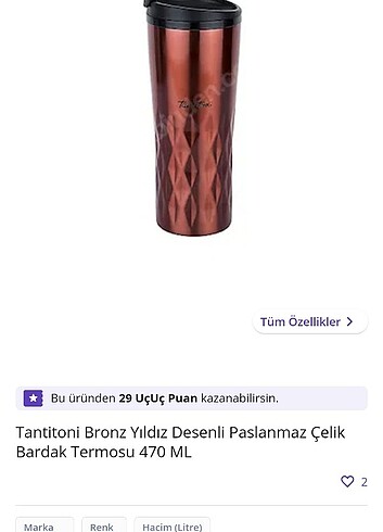 Diğer TANTİNONİ ÇELİK TERMOS 