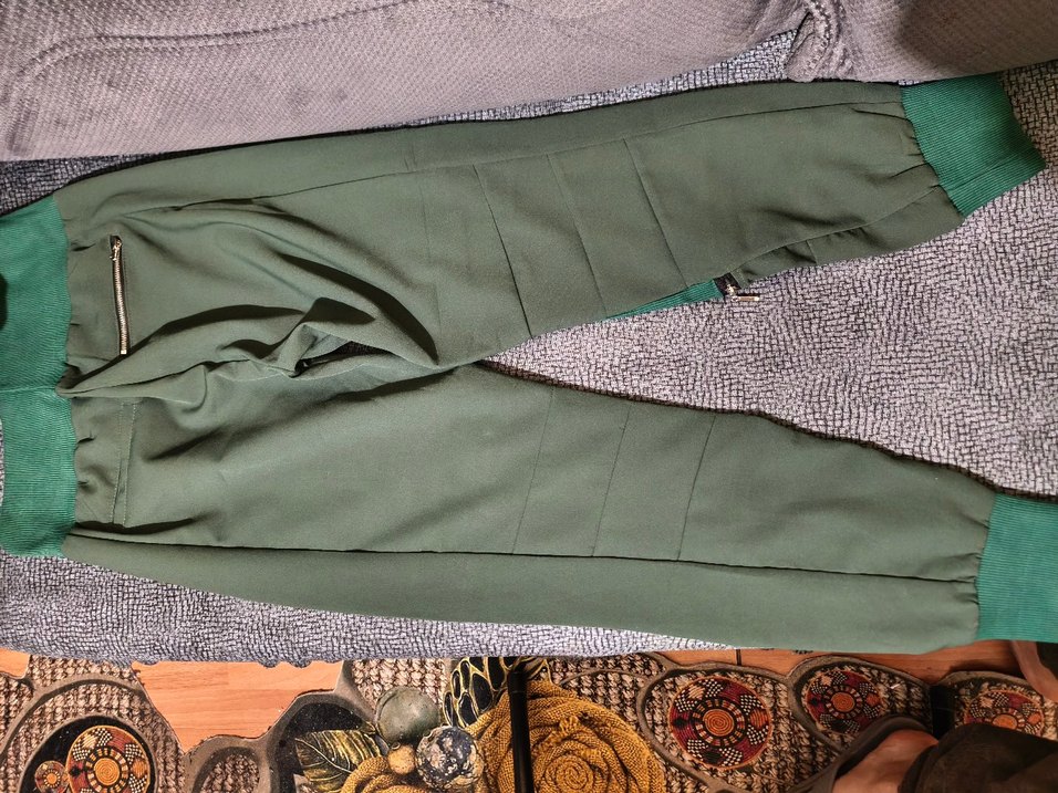 Yeşil Fermuarlı Rahat Kesim Erkek Eşofman - Görsel 2