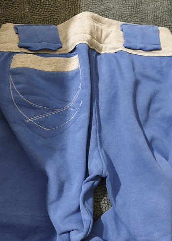 Düğmeli Mavi Kot Eşofman - Görsel 4