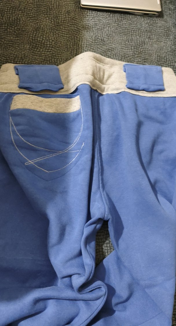 Düğmeli Mavi  Kot Eşofman - Görsel 4