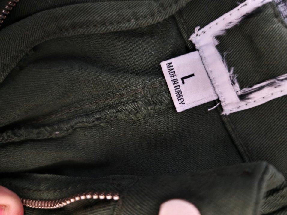 Kadın Haki Kamuflaj Kemerli Bol Kesim Pantolon - Görsel 4