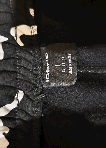 Siyah Baskılı Rahat Kesim erkek Kumaş Pantolon - Görsel 3