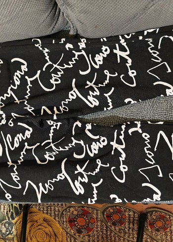 Siyah Baskılı Rahat Kesim erkek Kumaş Pantolon - Görsel 2