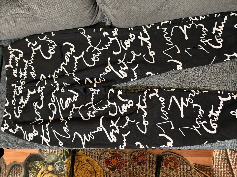 Siyah Baskılı Rahat Kesim erkek Kumaş Pantolon - Görsel 2