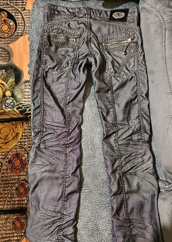 Gri Fermuarlı Dar Kesim Denim Pantolon - Görsel 3