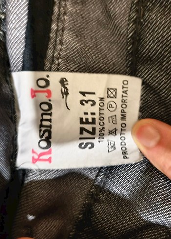 Gri Fermuarlı Dar Kesim Denim Pantolon - Görsel 6