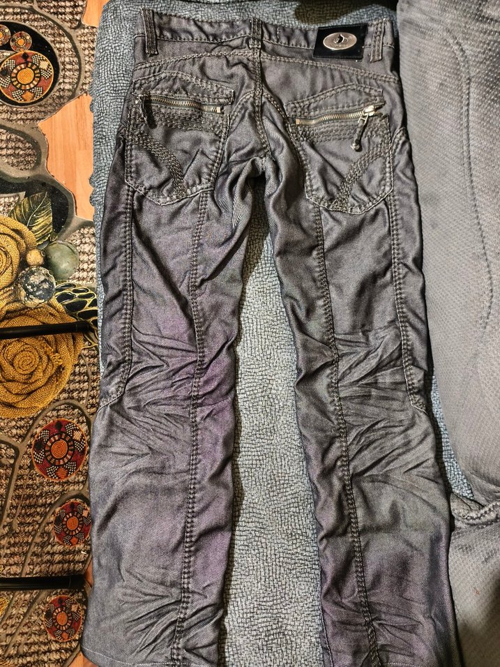 Gri Fermuarlı Dar Kesim Denim Pantolon - Görsel 3