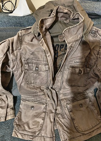 Gri Keten Düğmeli erkek Ceket - Görsel 2