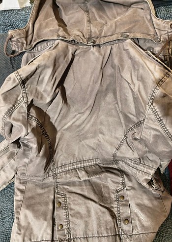 Gri Keten Düğmeli erkek Ceket - Görsel 3