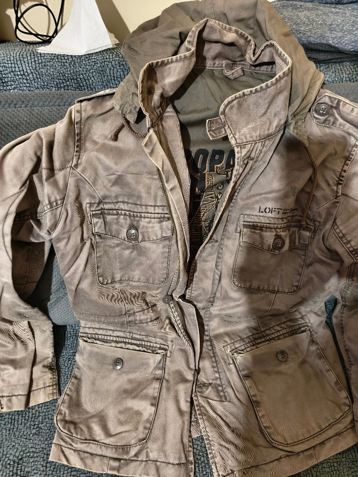 Gri Keten Düğmeli erkek Ceket - Görsel 2