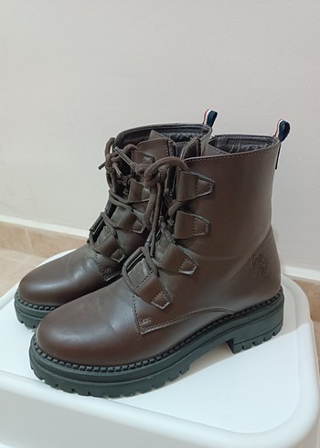 U.S Polo Assn. Kahverengi Deri Kadın Bot
