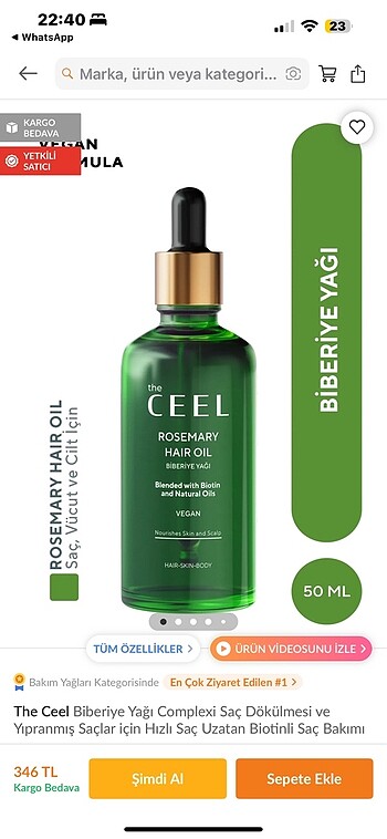 Biberiye yağı the ceel