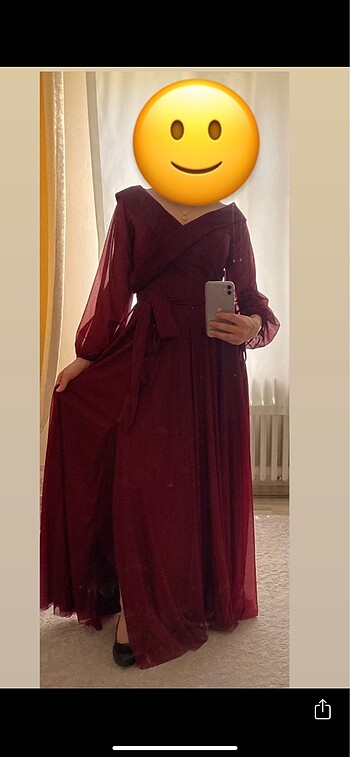 Bordo abiye elbise