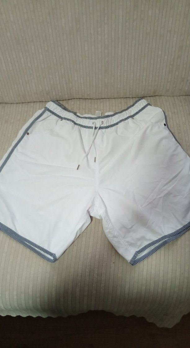 Erkek Beyaz Mini Rahat Yüzme Şortu - Görsel 4