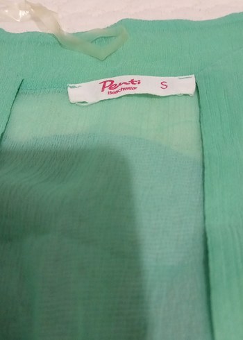 Kız Çocuk Turkuaz Keten Püsküllü Panço - Görsel 5