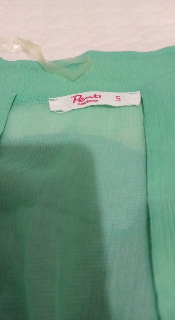 Kız Çocuk Turkuaz Keten Püsküllü Panço - Görsel 5