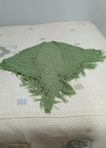 Bohem Stil Pastel Yeşil Örgü Kadın Şal