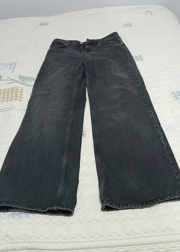Gri Midi Kadın Bol Kesim Denim Jean
