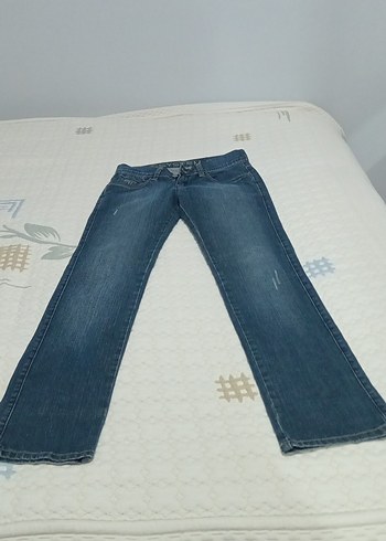 Kadın Mavi Midi Boy Bol Kesim Kot Pantolon