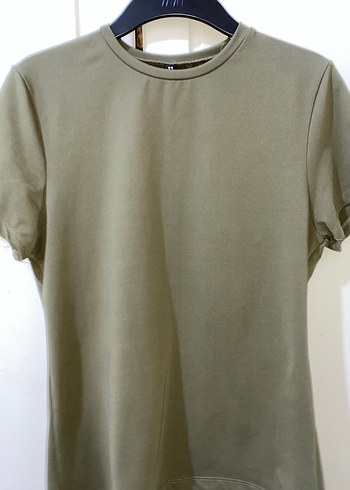 H&M Haki Basic Pamuk Tişört