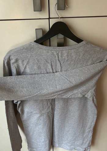 Gri Bisiklet Yaka Baskılı Erkek Tişört - Görsel 3