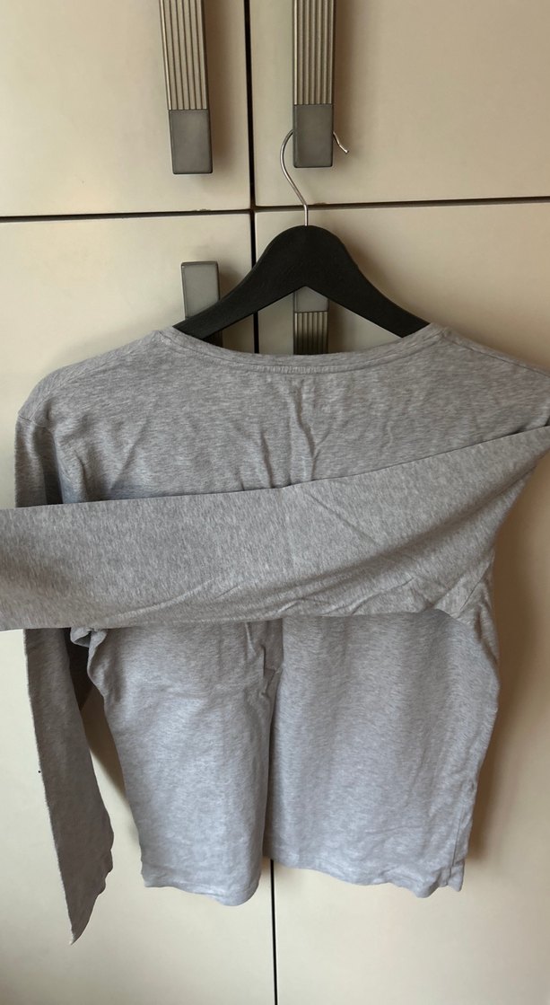 Gri Bisiklet Yaka Baskılı Erkek Tişört - Görsel 3