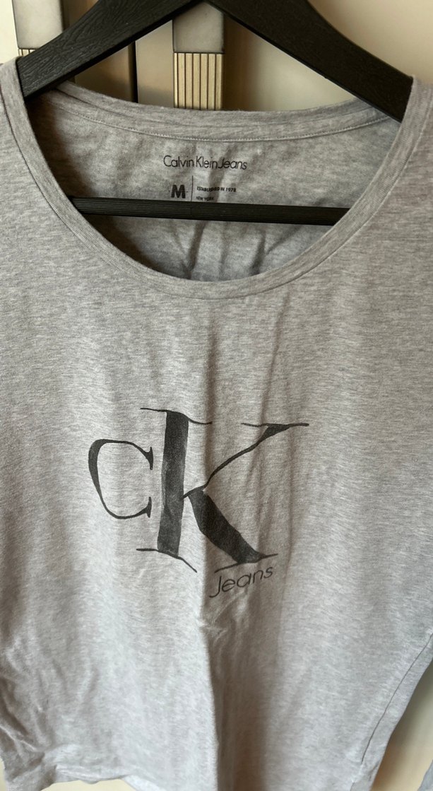 Gri Bisiklet Yaka Baskılı Erkek Tişört - Görsel 4