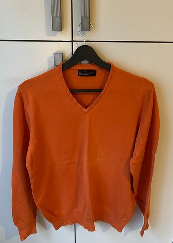 Turuncu ve beyaz merserize 2 adet erkek kazak - Görsel 4