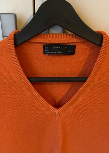 Turuncu ve beyaz merserize 2 adet erkek kazak - Görsel 3