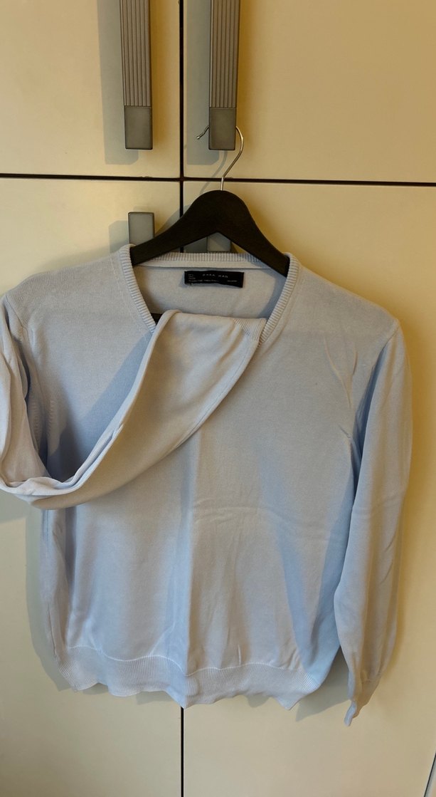 Turuncu ve beyaz merserize 2 adet erkek kazak - Görsel 5